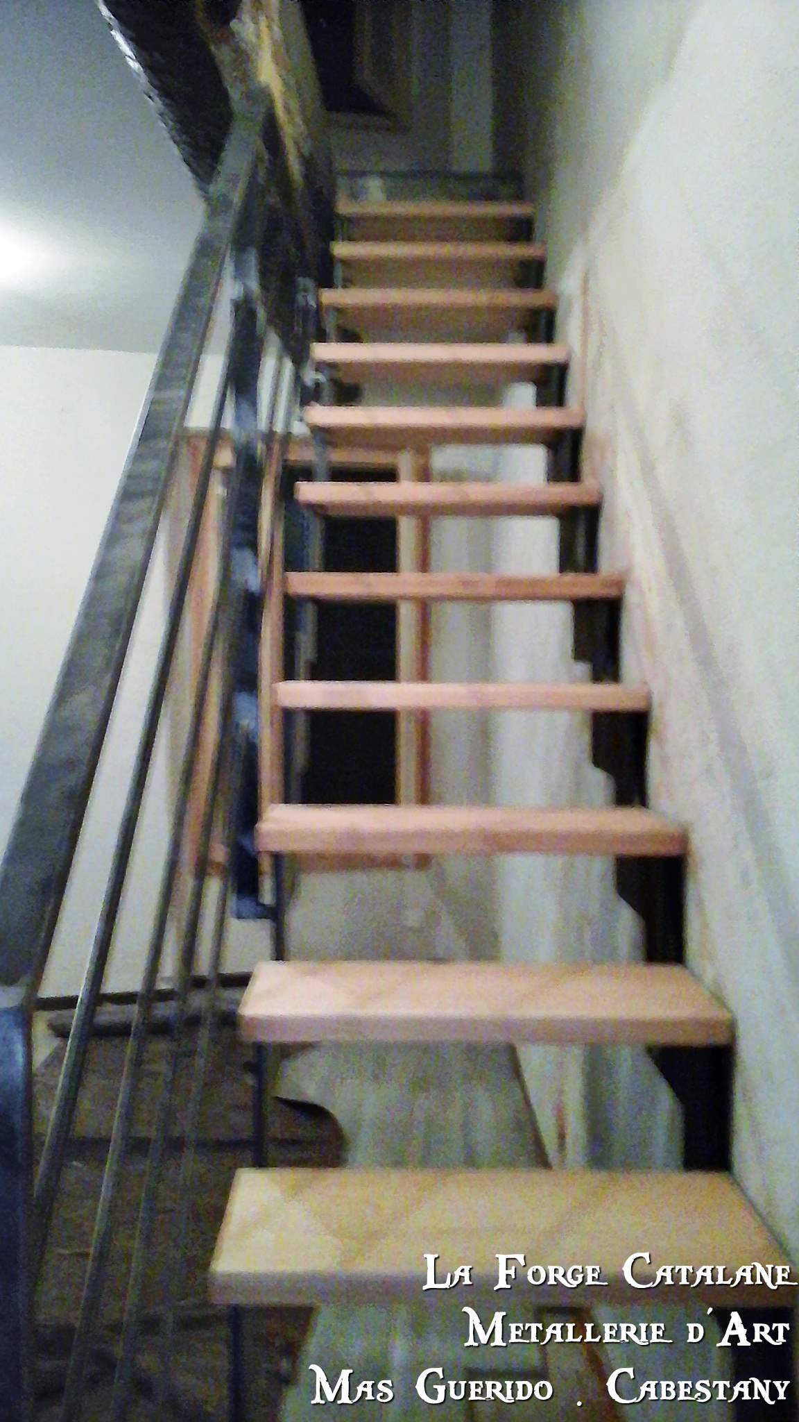 Escalier double limon cremaillere marches bois fer forge catalane (2).jpg